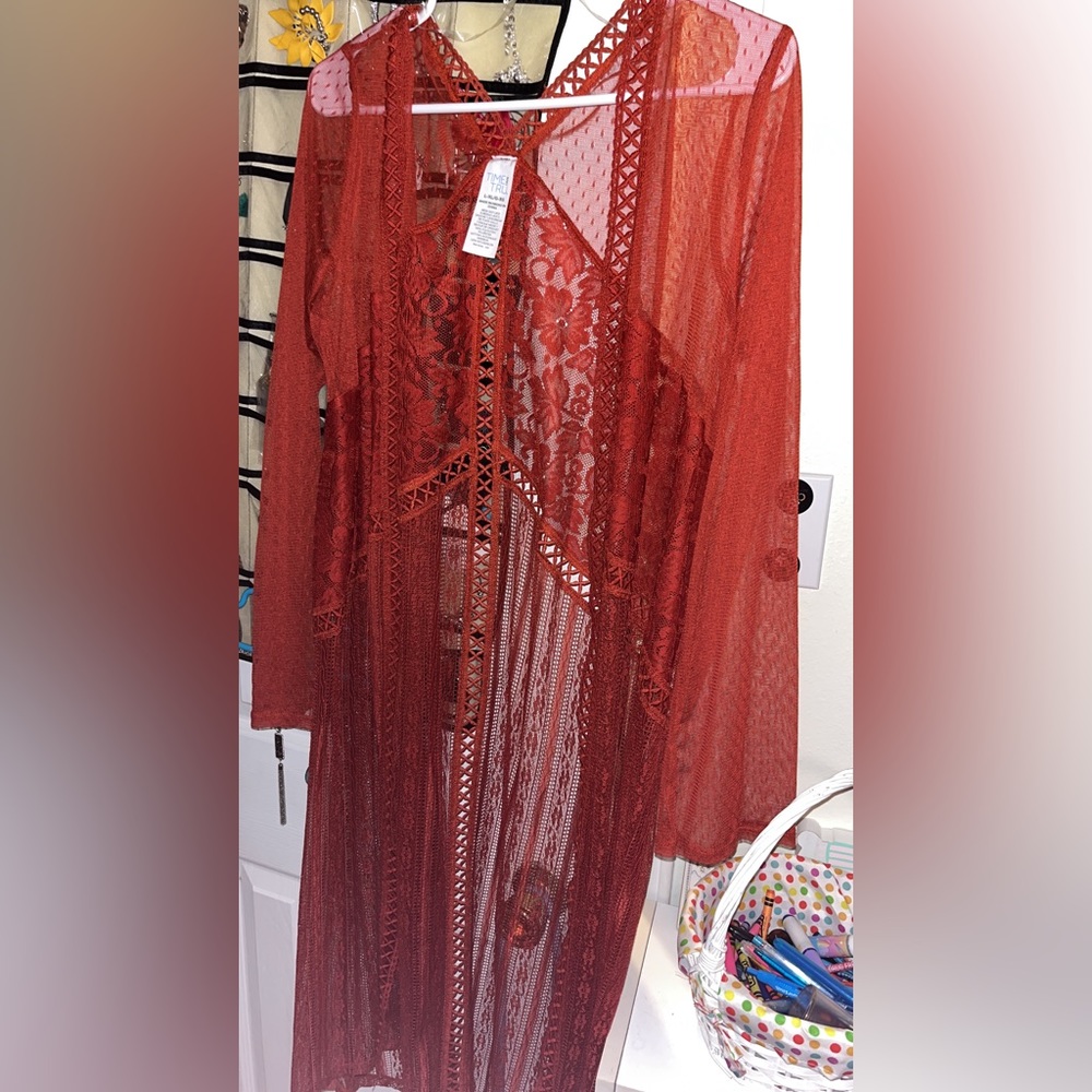 Burnt orange kimono Size L,XL